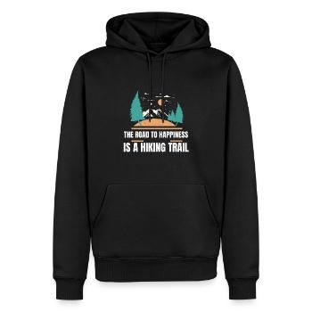 Der Weg zum Glück ist ein Wanderweg - Männer Premium Bio Hoodie - Schwarz - Vorne - Nico (187cm)