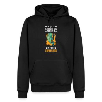 Je sens la bête en moi C’est un caméléon - Sweat à capuche Premium bio Homme - noir - Devant - Nico (187cm)