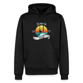 Cooles Retro Sommer Strand Palmen Sonne Design - Männer Premium Bio Hoodie - Schwarz - Vorne - Nico (187cm)