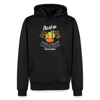 Funny lactation consultant breastfeeding support - Men’s Premium Organic Hoodie - black - Front - Nico (187cm)