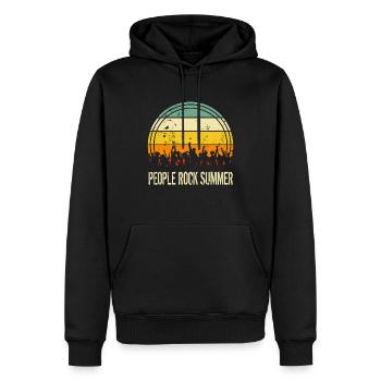 People Rock Summer Rock Vêtements Vintage tendance - Sweat à capuche Premium bio Homme - noir - Devant - Nico (187cm)