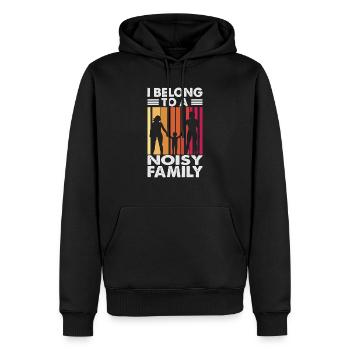I Belong To A Noisy Family - Funny Reunion - Thank - Men’s Premium Organic Hoodie - black - Front - Nico (187cm)
