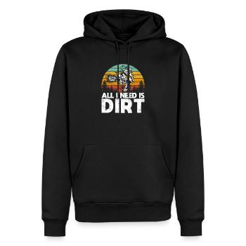 Tout ce dont j’ai besoin, c’est d’un vélo tout-terrain dirt bike motocross - Sweat à capuche Premium bio Homme - noir - Devant - Nico (187cm)