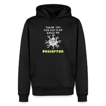 Funny Pun Receptor Infirmière précepteur merci cadeaux - Sweat à capuche Premium bio Homme - noir - Devant - Nico (187cm)
