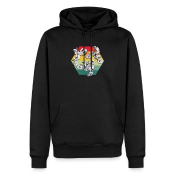 Retro Vintage Dirt Bike Motocross Biker Silhouette - Männer Premium Bio Hoodie - Schwarz - Vorne - Nico (187cm)