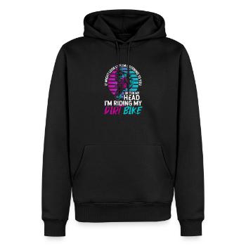 Dans ma tête, je conduis mon Dirt Bike Funny Motocross - Sweat à capuche Premium bio Homme - noir - Devant - Nico (187cm)