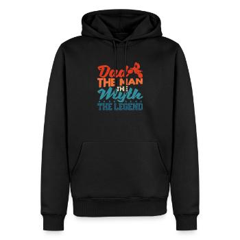 Papa L’Homme Le Mythe La Légende Dirt Bike Moto - Sweat à capuche Premium bio Homme - noir - Devant - Nico (187cm)