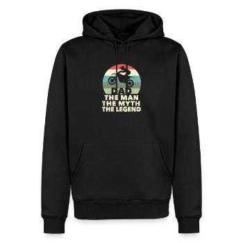 Dirt Bike Motocross MX Rider Papa L’Homme Le Mythe - Sweat à capuche Premium bio Homme - noir - Devant - Nico (187cm)