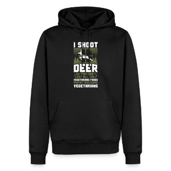 Chasseur de cerfs buck - Sweat à capuche Premium bio Homme - noir - Devant - Nico (187cm)