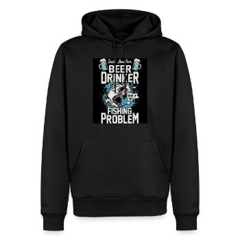 La pêche. - Sweat à capuche Premium bio Homme - noir - Devant - Nico (187cm)