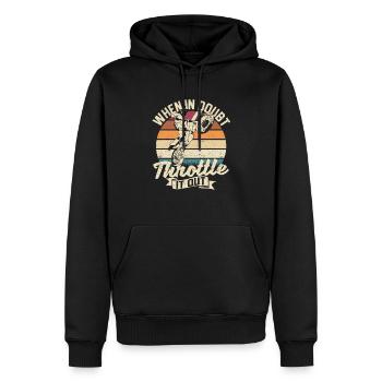 Dirt Bike Motocross Drôle En cas de doute plein gaz - Sweat à capuche Premium bio Homme - noir - Devant - Nico (187cm)