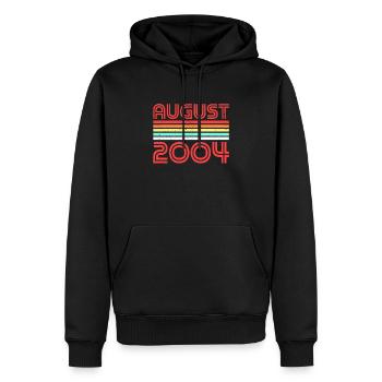 18ème anniversaire Août millésime 2004 idée cadeau - Sweat à capuche Premium bio Homme - noir - Devant - Nico (187cm)