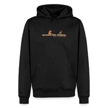 Chasseur de cerfs Buck Retro - Sweat à capuche Premium bio Homme - noir - Devant - Nico (187cm)