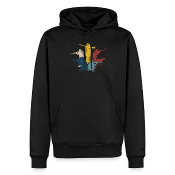 Chasseur de cerfs Buck Retro - Sweat à capuche Premium bio Homme - noir - Devant - Nico (187cm)