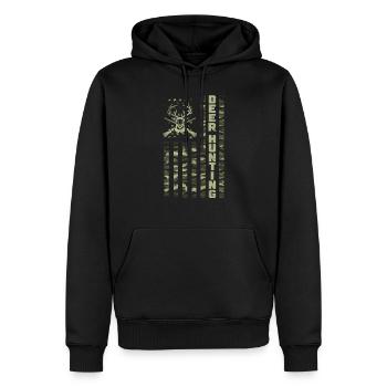 Buck Deer Hunting Hunter Usa - Männer Premium Bio Hoodie - Schwarz - Vorne - Nico (187cm)
