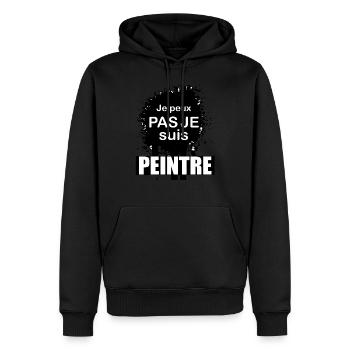 Tshirt femme Je peux pas je suis Peintre - Sweat à capuche Premium bio Homme - noir - Devant - Nico (187cm)