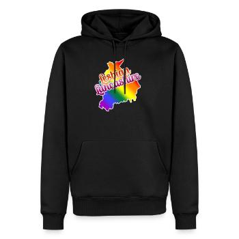 Lesbian Lancashire northern LGBTQI rainbow pride - Men’s Premium Organic Hoodie - black - Front - Nico (187cm)