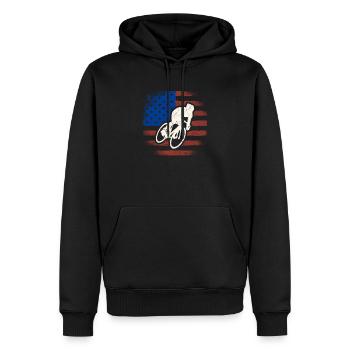 Vintage Cycling Cycle Team Player Sports Fan US - Männer Premium Bio Hoodie - Schwarz - Vorne - Nico (187cm)