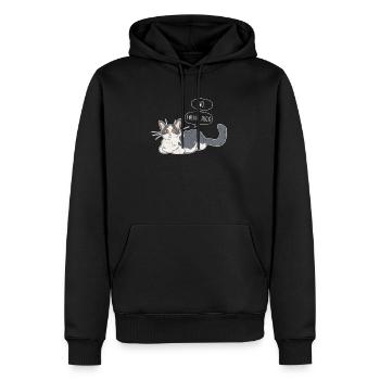 No. I Mean… Meow Funny Cat Lover Cat Mom Cat Owner - Männer Premium Bio Hoodie - Schwarz - Vorne - Nico (187cm)