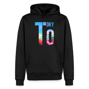 Tokyo - Sweat à capuche Premium bio Homme - noir - Devant - Nico (187cm)