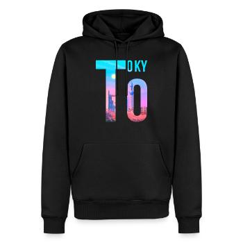 Tokyo - Sweat à capuche Premium bio Homme - noir - Devant - Nico (187cm)