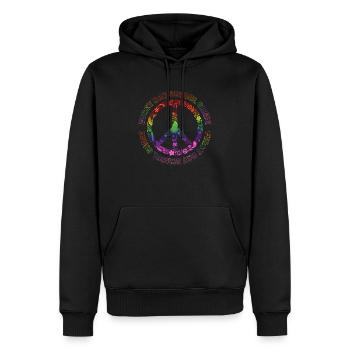 FIRST DAY SCHOOL GAME FLORAL PEACE MULTICOLOR - Sweat à capuche Premium bio Homme - noir - Devant - Nico (187cm)