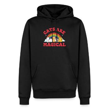 Cats Are Magical Funny Cat Lover Cute Cat Mom Rain - Männer Premium Bio Hoodie - Schwarz - Vorne - Nico (187cm)