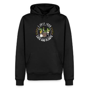 I Just Need Cats And Plants Cat Lover Cat Mom - Männer Premium Bio Hoodie - Schwarz - Vorne - Nico (187cm)