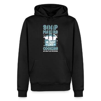 Fabrication de savon Artisanat Fabrication de savon - Sweat à capuche Premium bio Homme - noir - Devant - Nico (187cm)