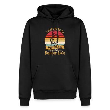 I Work Hard So My Silkie Can Have A Better Life Ch - Männer Premium Bio Hoodie - Schwarz - Vorne - Nico (187cm)