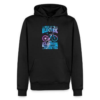 Yes, it's electric Yes, it's scam e-bike - Men’s Premium Organic Hoodie - black - Front - Nico (187cm)