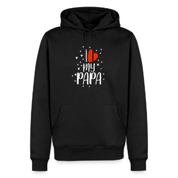 I love my papa Vater Geschenk - Männer Premium Bio Hoodie - Schwarz - Vorne - Nico (187cm)