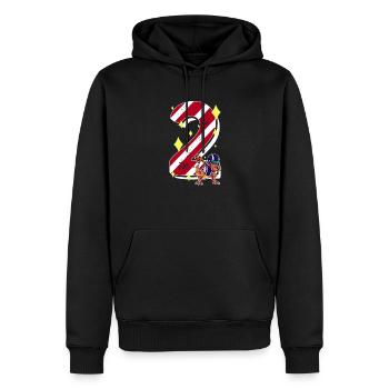 2 ans Dinosaur American Football 2ème jour B - Sweat à capuche Premium bio Homme - noir - Devant - Nico (187cm)
