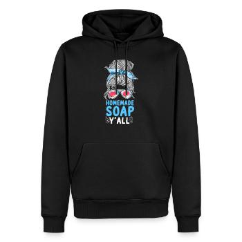 Fabrication de savon Fabrication de lunettes de soleil - Sweat à capuche Premium bio Homme - noir - Devant - Nico (187cm)