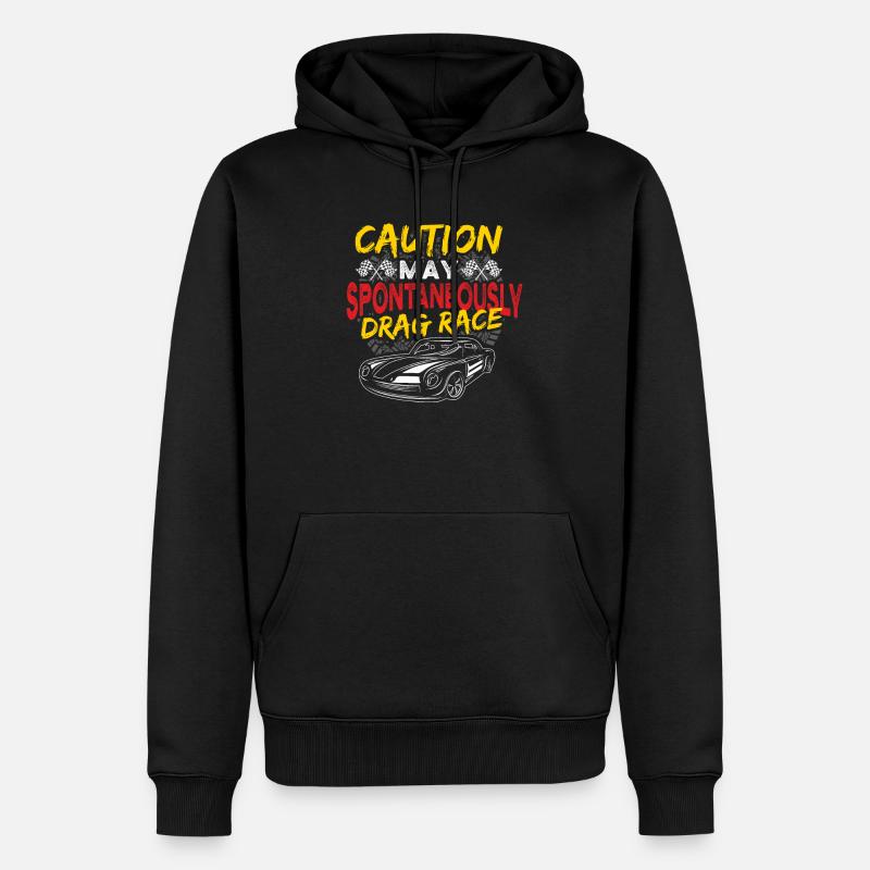 Course Drôle de prudence peut spontanément draguer la course R - Sweat à capuche Premium bio Homme - noir