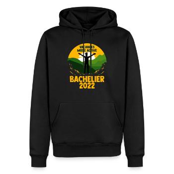 Bachelier 2022 Vacances Mode on Ideé Cadeau Humour - Sweat à capuche Premium bio Homme - noir - Devant - Nico (187cm)
