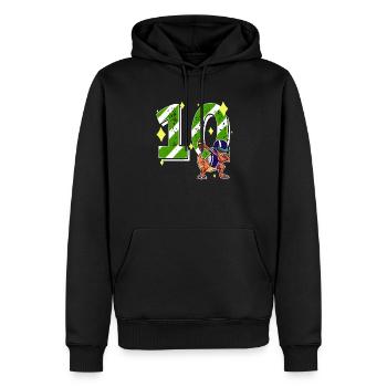 10 Jahre alter Dino American Football 10. B-day Dab - Männer Premium Bio Hoodie - Schwarz - Vorne - Nico (187cm)