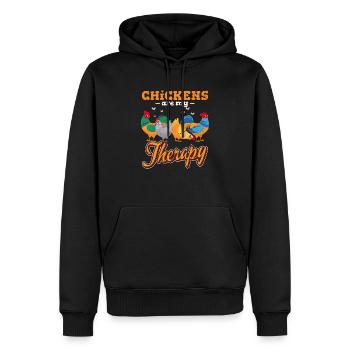 Chickens Are My Therapy Funny Chicken Lover Chicke - Männer Premium Bio Hoodie - Schwarz - Vorne - Nico (187cm)