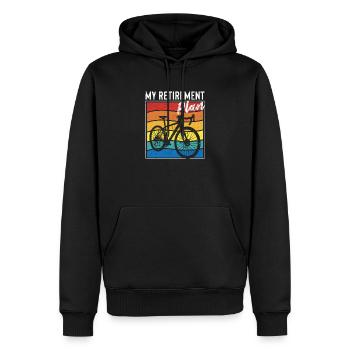 My Retirement Plan Cycling Cyclists - Men’s Premium Organic Hoodie - black - Front - Nico (187cm)