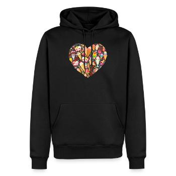 Ice Cream Heart Cone Popsicle - Männer Premium Bio Hoodie - Schwarz - Vorne - Nico (187cm)