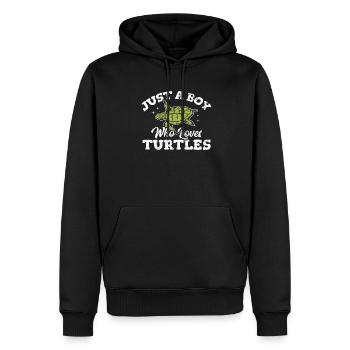 Just A Boy Who Loves Turtles Funny Turtle Lover Oc - Männer Premium Bio Hoodie - Schwarz - Vorne - Nico (187cm)
