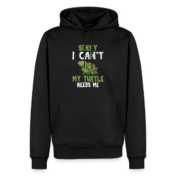 Désolé je ne peux pas Ma tortue a besoin de moi Drôle de tortue de mer - Sweat à capuche Premium bio Homme - noir - Devant - Nico (187cm)