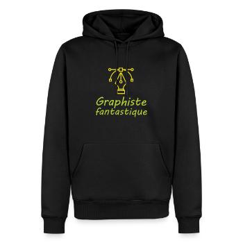 Tshirt femme Graphiste fantastique - Sweat à capuche Premium bio Homme - noir - Devant - Nico (187cm)
