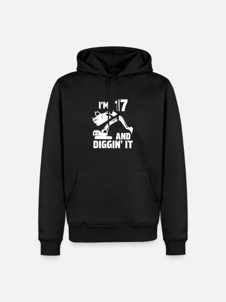 I'm 17 and Diggin' It - Men’s Premium Organic Hoodie - black