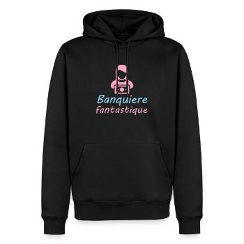 Tshirt femme Banquiere fantastique - Sweat à capuche Premium bio Homme - noir - Devant - Nico (187cm)