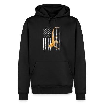 Funny Bearded Dragon Lovers American Flag Beardie - Men’s Premium Organic Hoodie - black - Front - Nico (187cm)