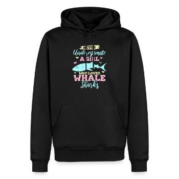 Never Underestimate A Girl Who Loves Whale Sharks - Männer Premium Bio Hoodie - Schwarz - Vorne - Nico (187cm)