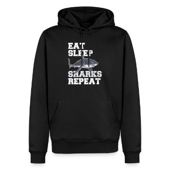 Manger Sommeil Requins Répéter Drôle Shark Lover Drôle Sh - Sweat à capuche Premium bio Homme - noir - Devant - Nico (187cm)