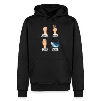 Rock Paper Scissors Nothing Beats Sharks Funny Sha - Männer Premium Bio Hoodie - Schwarz - Vorne - Nico (187cm)
