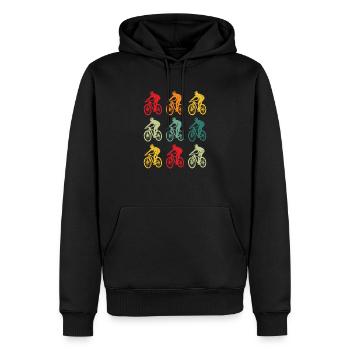 Mountainbike Vintage Retro MTB Downhill Biking - Männer Premium Bio Hoodie - Schwarz - Vorne - Nico (187cm)